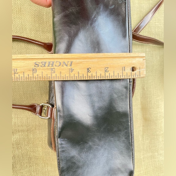 GIANI BERNINI Black/ Brown  Leather Crossbody Bag Purse - Picture 16 of 17